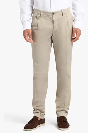 Brooks Brothers Regular Fit Double Pleat Cotton Chinos - Uomo Pantaloni Casual 33