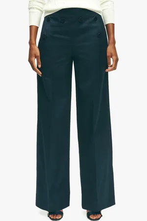 Brooks Brothers Cotton Twill Wide-leg Sailor Pants - Donna Pantaloni Casual 2