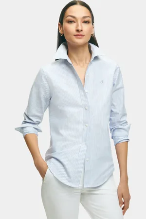 Brooks Brothers Classic Fit Striped Oxford Button Down Shirt - Donna Camicie 16