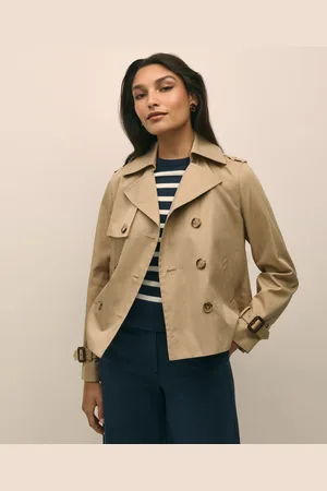 Brooks Brothers Cropped Double-breasted Supima Twill Trench Coat - Donna Capispalla Casual L