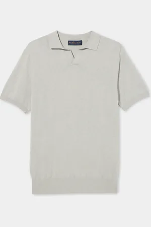 Brooks Brothers Organic Cotton-linen Knit Polo With Johnny Collar - Uomo Polo & T-shirt S