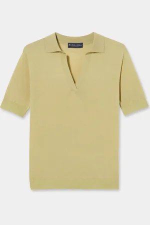 Brooks Brothers Silk Blend Knit Polo With Johnny Collar - Donna Top E Polo Xs