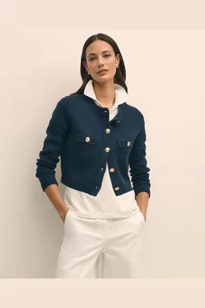 Brooks Brothers Cotton Sweater Jacket With Gold Buttons - Donna Maglieria M