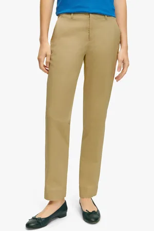 Brooks Brothers Pantalone Chino In Cotone Elasticizzato Beige - Donna Pantaloni Casual 2