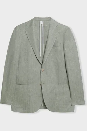 Brooks Brothers Herringbone Design Linen Blazer - Uomo Giacche E Blazer 38