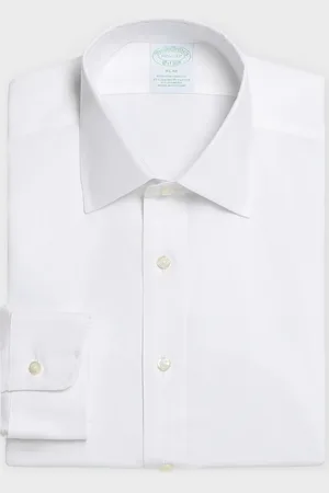 Brooks Brothers Slim Fit Non-iron Pinpoint Shirt With Ainsley Collar - Uomo Camicie Eleganti 15