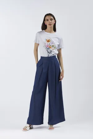 CAFèNOIR Pantaloni ampi in tencel denim