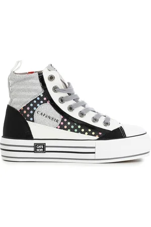 CAFèNOIR Sneakers mid con patchwork di tessuti su suola in gomma