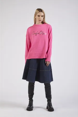 CAFèNOIR Maglione ampio con logo ricamato