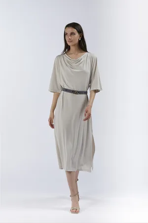 CAFèNOIR Abito lungo con scollo drappeggiato e cintura