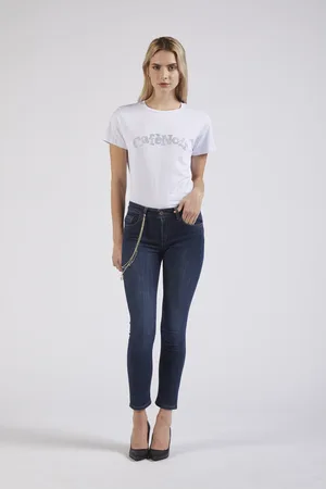 CAFèNOIR Denim skinny catena charms
