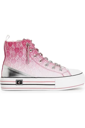 CAFèNOIR Sneakers mid pizzo degradé con lacci strass