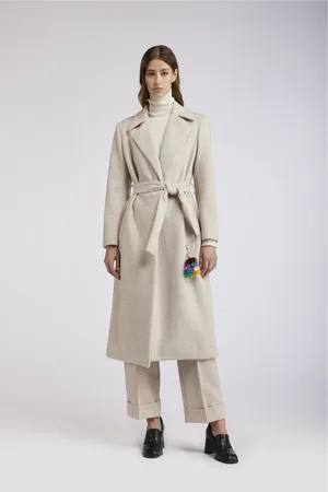 CAFèNOIR Cappotto tipo vestaglia tessuto spigato