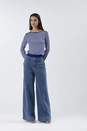 CAFèNOIR Jeans denim super wide con bottoni alle tasche
