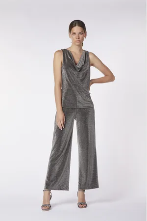 CAFèNOIR Top scollo a goccia tessuto lurex