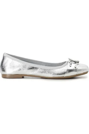 CAFèNOIR Ballerina in pelle laminata con catena decorativa