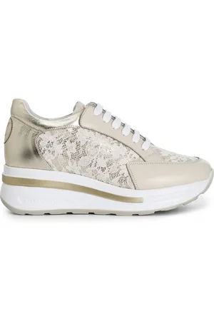 CAFèNOIR Sneakers in pelle e pizzo