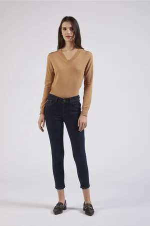 CAFèNOIR Denim skinny con stras alle tasche