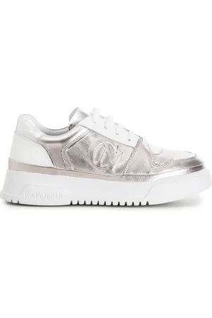 CAFèNOIR Sneakers in pelle metallizzata su suola a cassetta