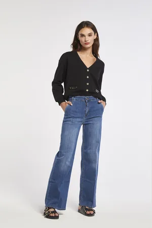 CAFèNOIR Jeans gina modello palazzo con tasche