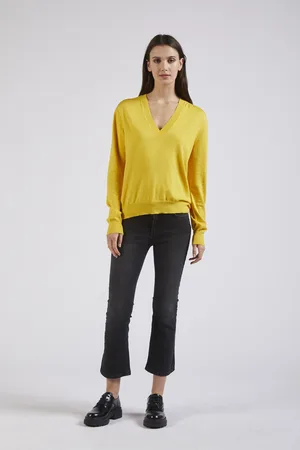 CAFèNOIR Maglione scollo a v e pieghe alle spalle