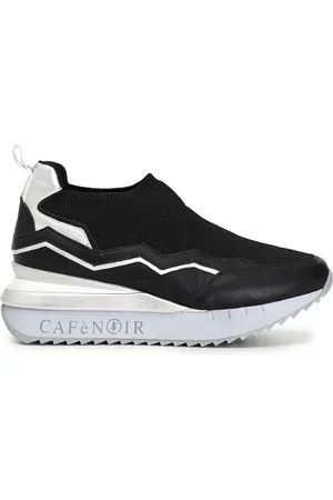 CAFèNOIR Sneakers slip on in tessuto lurex e pelle