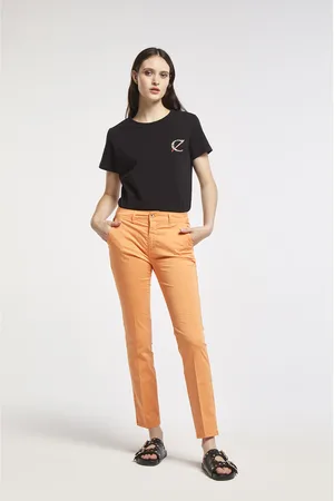 CAFèNOIR Pantaloni slim tinto capo realizzati in tessuto di cotone elasticizzato