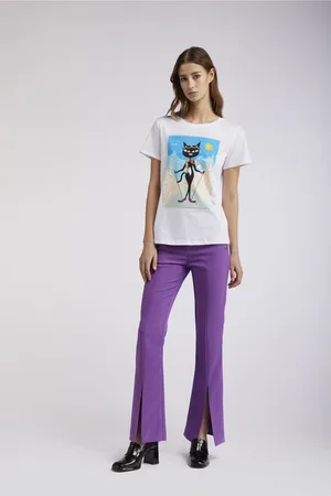 CAFèNOIR Tshirt manica corta stampa cat noir sciatore