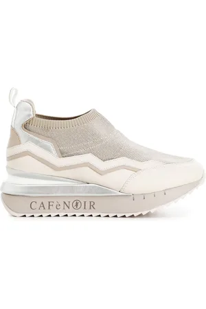CAFèNOIR Sneakers slip on in tessuto lurex e pelle
