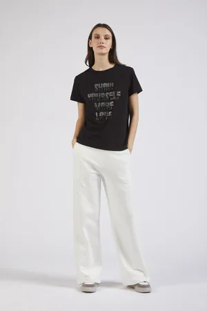 CAFèNOIR Tshirt scritta di stras