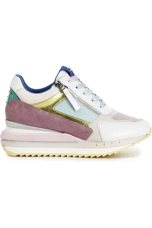 CAFèNOIR Sneakers allacciate con zip laterale su zeppa bicolor