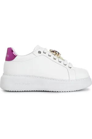 CAFèNOIR Sneakers in pelle con accessorio gioiello