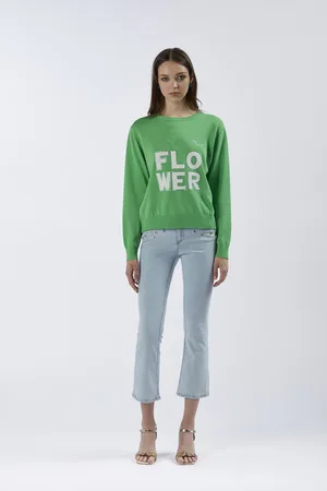 CAFèNOIR Maglia girocollo con scritta "be a flower"