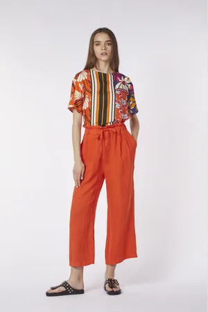 CAFèNOIR Pantaloni culotte tinto capo con vita elastica