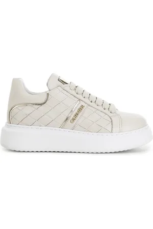 CAFèNOIR Sneakers in pelle stampa intreccio su suola a cassetta