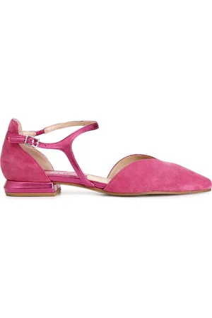 CAFèNOIR Ballerine in pelle scamosciata con laccio laminato asimmetrico