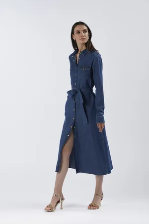 CAFèNOIR Abito tipo chemisier in chambray