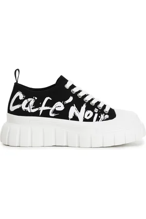 CAFèNOIR Sneakers allacciate in tessuto con stampa logo laterale