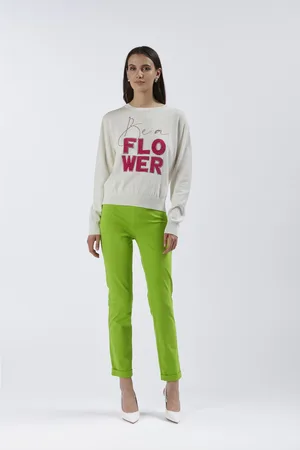 CAFèNOIR Maglia girocollo con scritta "be a flower"
