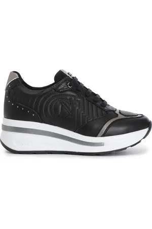 CAFèNOIR Sneakers in pelle con ricamo imbottito
