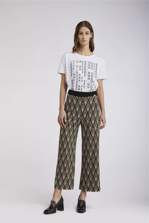 CAFèNOIR Pantalone largo lavorazione jacquard