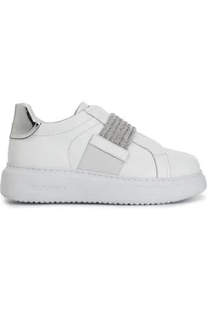 CAFèNOIR Sneakers in pelle con fascia strass