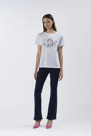 CAFèNOIR T-shirt con logo in strass