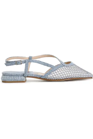CAFèNOIR Ballerine asimmetriche in denim con rete strass
