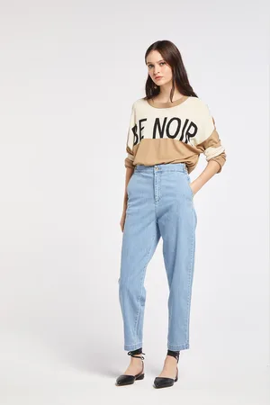 CAFèNOIR Maglia in filato di viscosa con scritta be noir