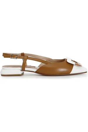 CAFèNOIR Ballerine in pelle con accessorio quadrato /