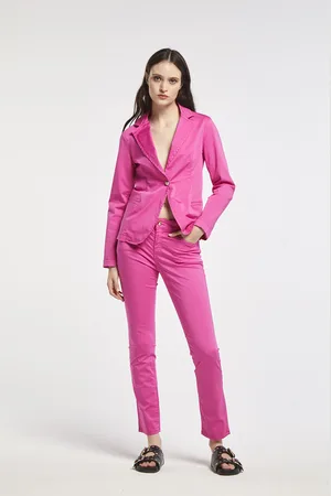 CAFèNOIR Pantaloni slim tinto capo realizzati in tessuto di cotone elasticizzato