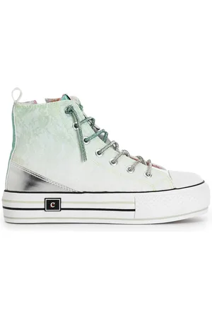 CAFèNOIR Sneakers mid pizzo degradé con lacci strass