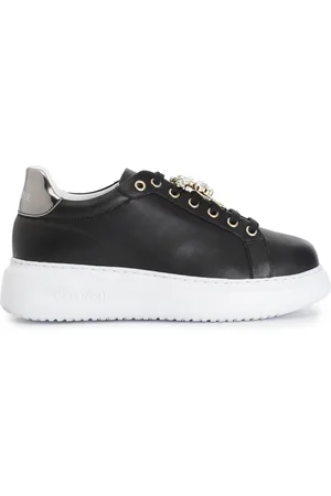 CAFèNOIR Sneakers in pelle con accessorio gioiello
