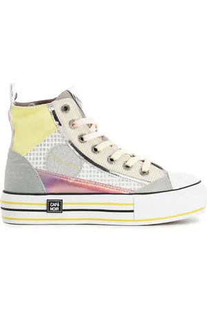CAFèNOIR Sneakers mid patchwork in tessuto su suola a cassetta